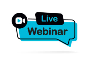 Illustration with text: Live Webinar